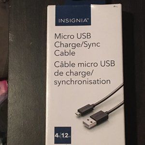 Insignia Micro USB Charge/Sync Cable, 4 ft., Black